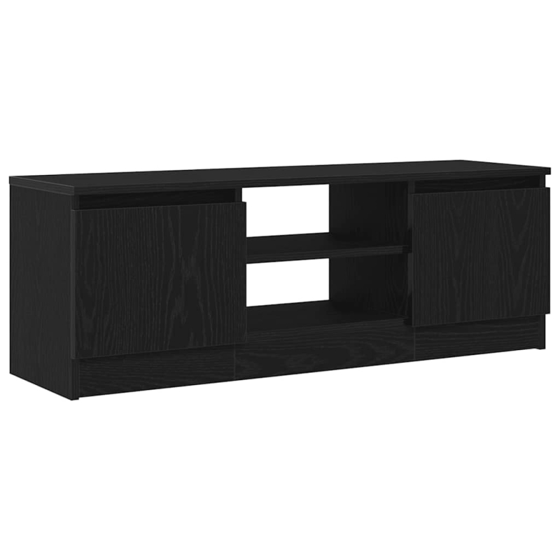 TV-Schrank Schwarz Eichen-Optik 102x30x36 cm Holzwerkstoff