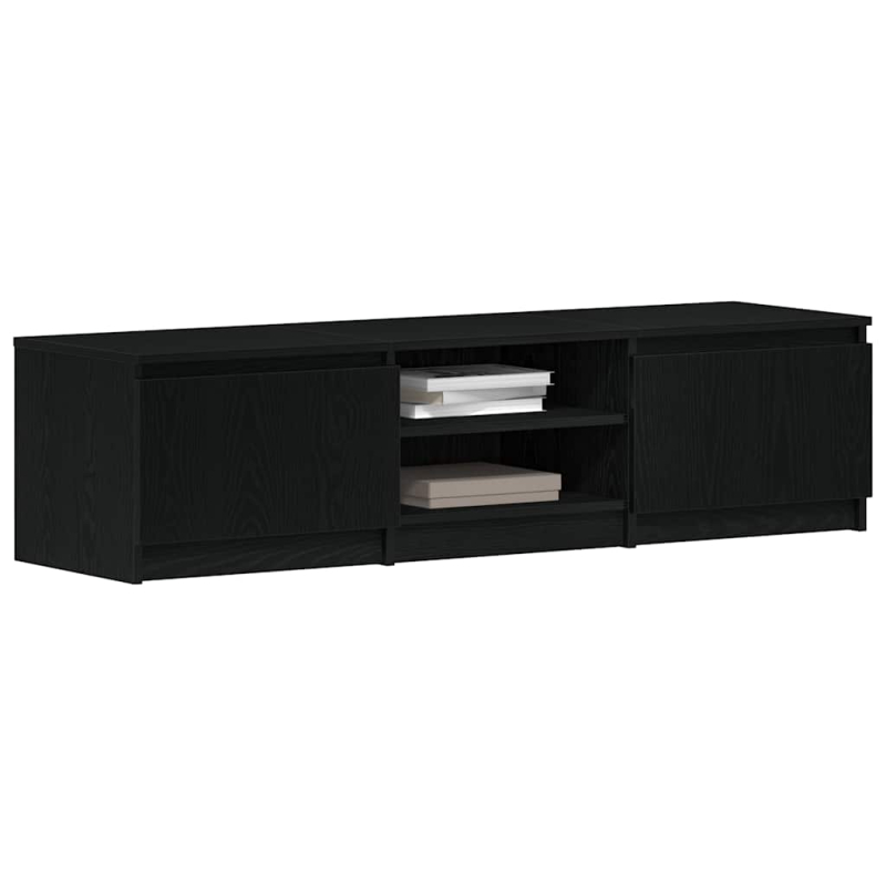 TV-Schrank Schwarz Eichen-Optik 140x40x36 cm Holzwerkstoff