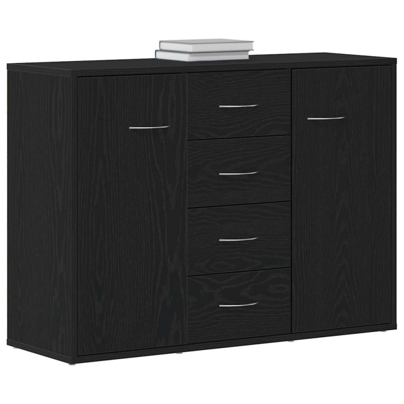 Sideboard Schwarz Eichen-Optik 88x30x64 cm Holzwerkstoff