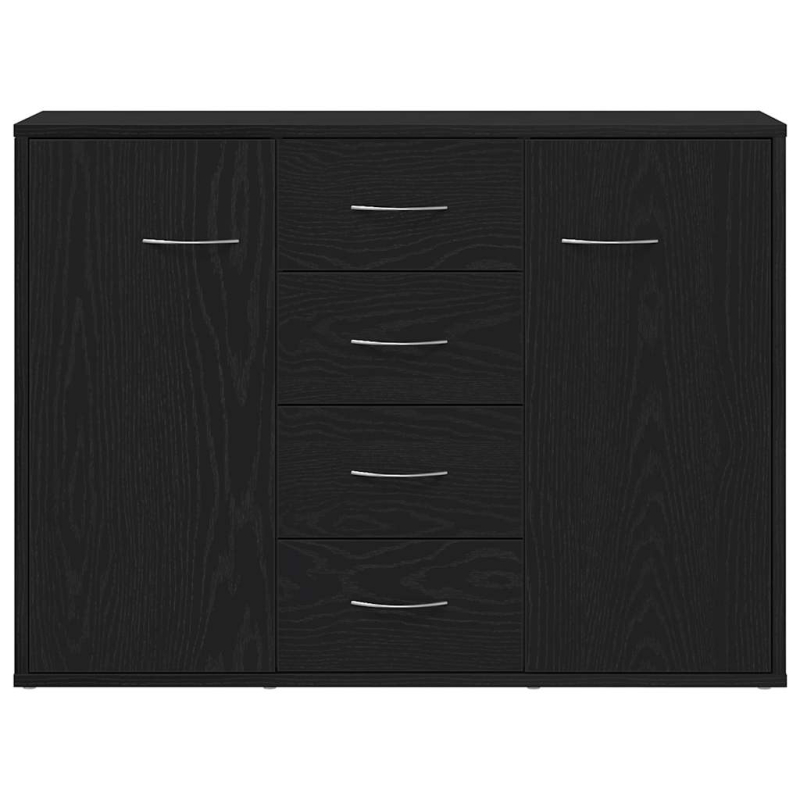 Sideboard Schwarz Eichen-Optik 88x30x64 cm Holzwerkstoff