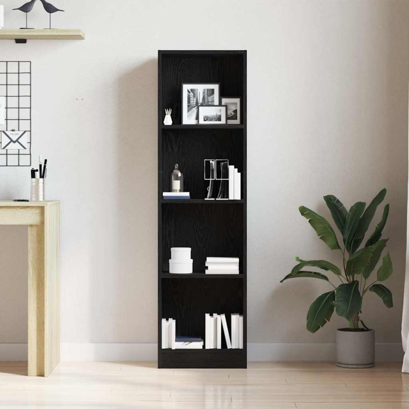Bücherregal Schwarz Eichen-Optik 40x24x143 cm Holzwerkstoff