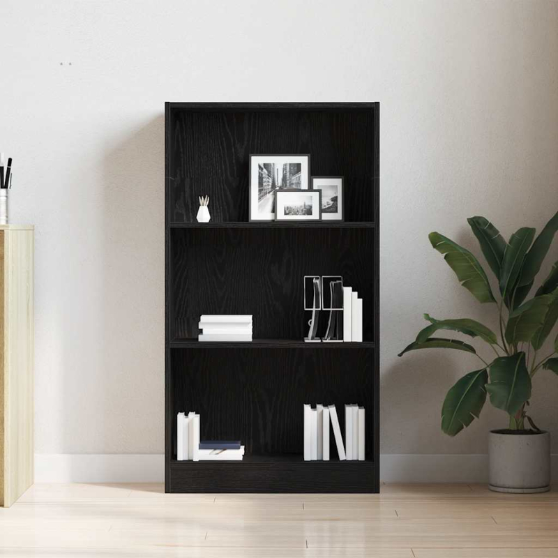 Bücherregal Schwarz Eichen-Optik 60x24x109 cm Holzwerkstoff