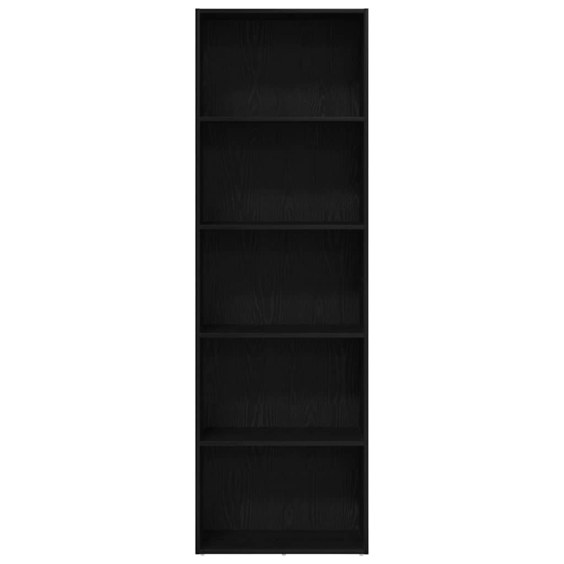 Bücherregal Schwarz Eichen-Optik 60x30x189 cm Holzwerkstoff