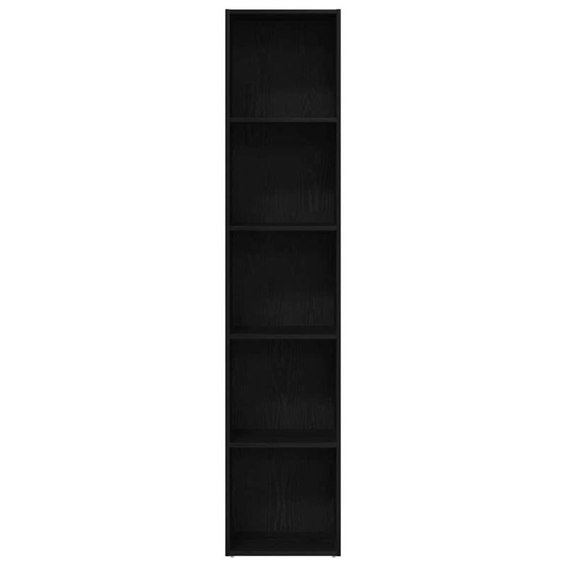Bücherregal Schwarz Eichen-Optik 40x30x189 cm Holzwerkstoff