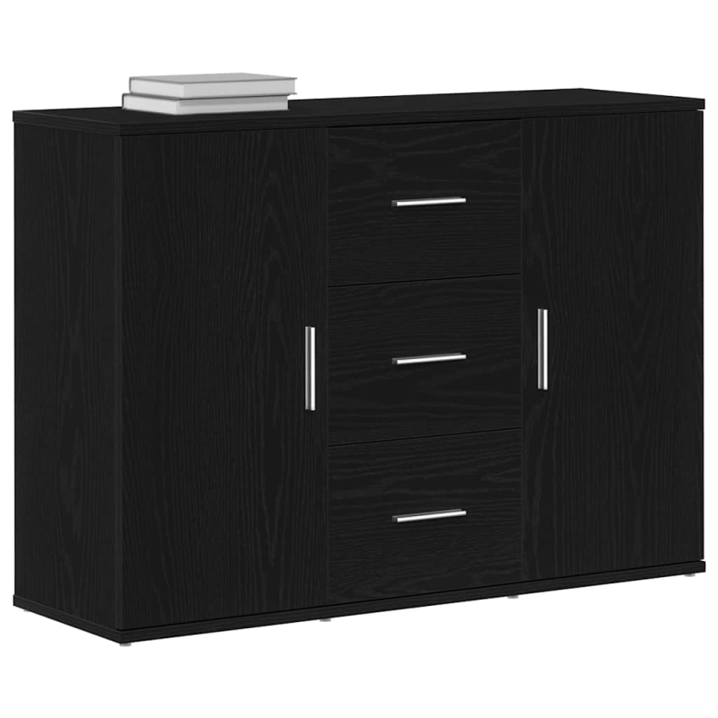 Sideboard Schwarz Eichen-Optik 91x29,5x65 cm Holzwerkstoff