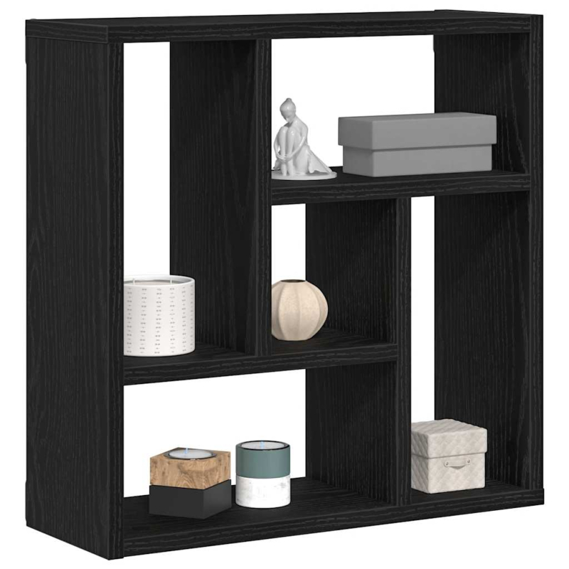 Wandregal Schwarz Eichen-Optik 45x16x45 cm Holzwerkstoff
