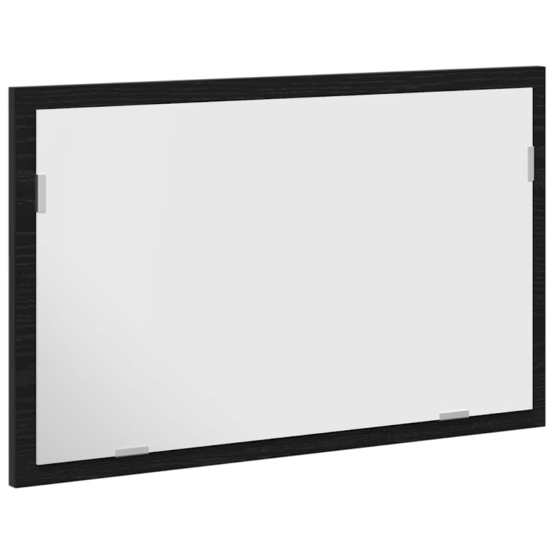 Badspiegel mit LED-Leuchten Schwarz Eichen-Optik 60x8,5x37 cm