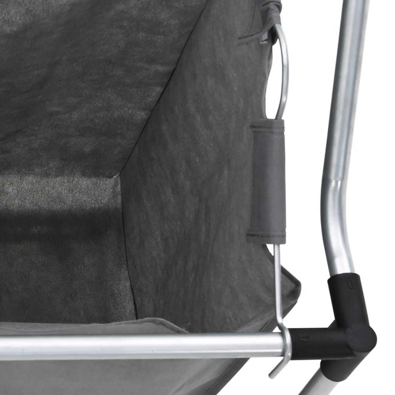 Wäschekorb mit Rollen 3 Fächer Grau
