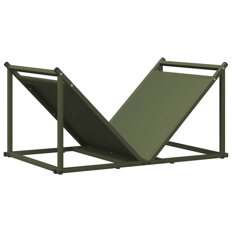 Brennholzregal Olivgrün 70x43x34,5 cm Kaltgewalzter Stahl