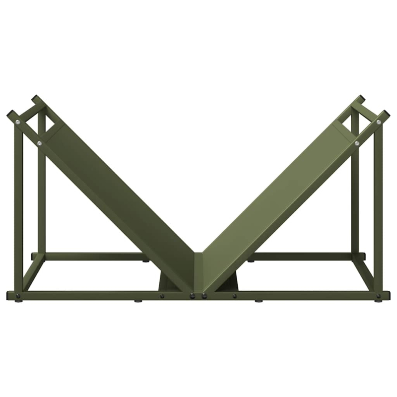Brennholzregal Olivgrün 70x43x34,5 cm Kaltgewalzter Stahl