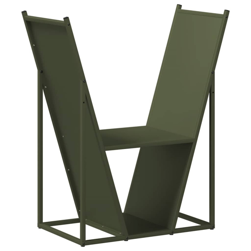 Brennholzregal Olivgrün 69,5x35x81 cm Kaltgewalzter Stahl