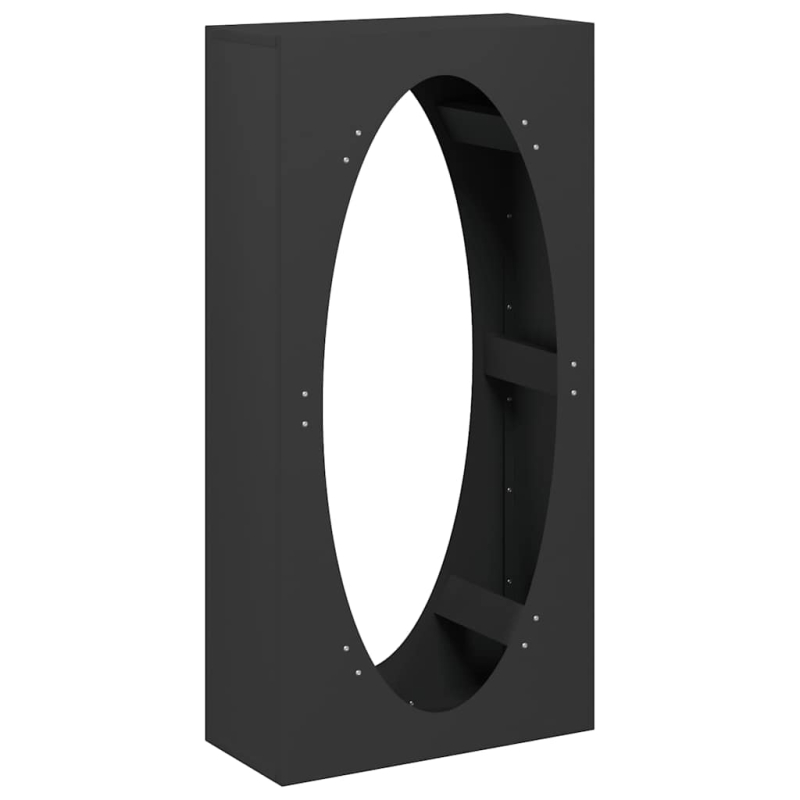 Brennholzregal Schwarz 50x23x100 cm Kaltgewalzter Stahl