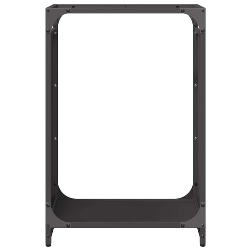 Brennholzregal Schwarz 44x28x65 cm Kaltgewalzter Stahl