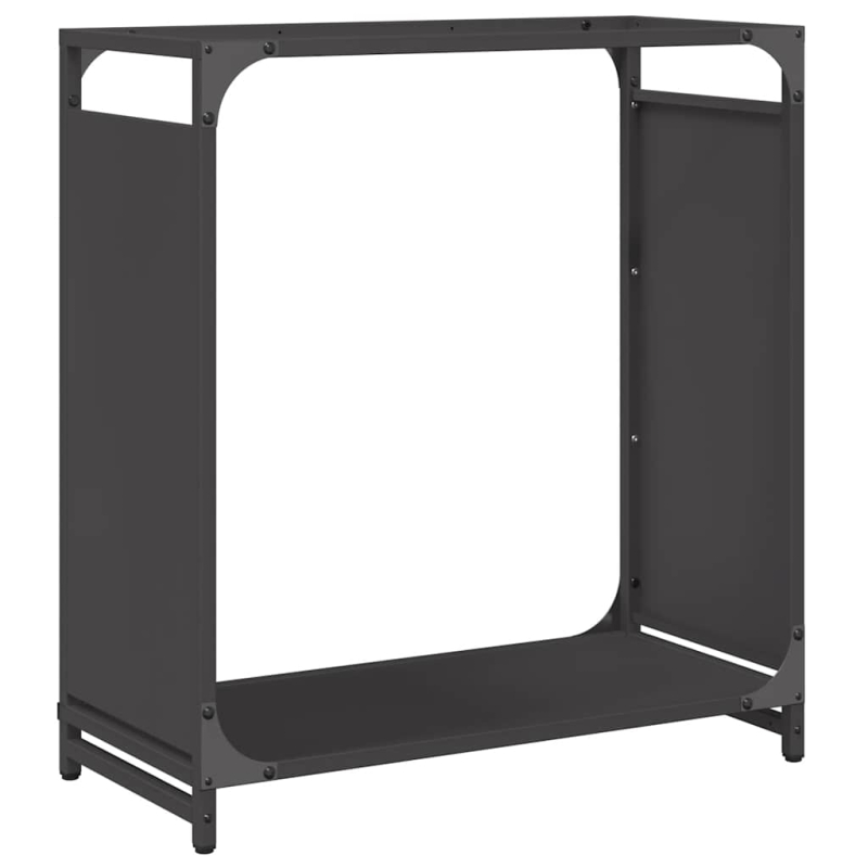 Brennholzregal Schwarz 60x28x65 cm Kaltgewalzter Stahl