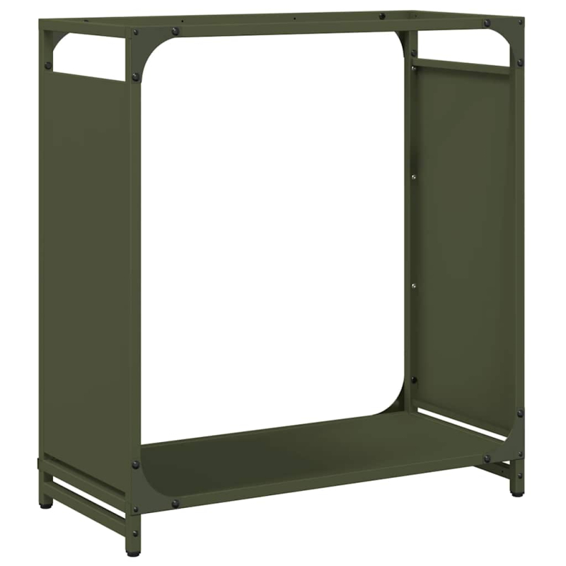 Brennholzregal Olivgrün 60x28x65 cm Kaltgewalzter Stahl