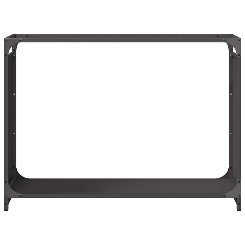 Brennholzregal Schwarz 90x28x65 cm Kaltgewalzter Stahl