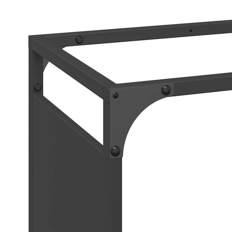 Brennholzregal Schwarz 90x28x65 cm Kaltgewalzter Stahl