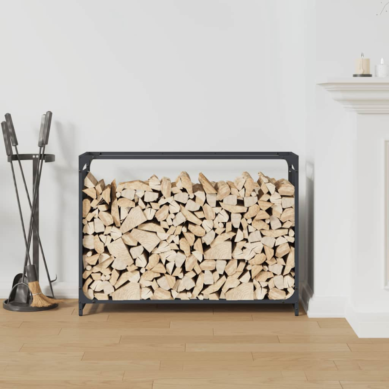 Brennholzregal Anthrazit 90x28x65 cm Kaltgewalzter Stahl