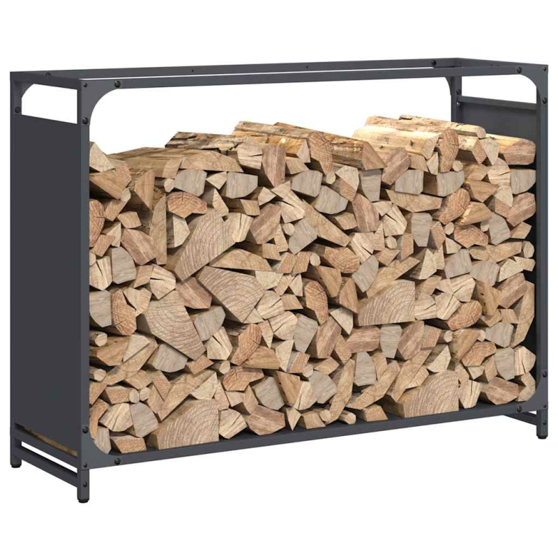 Brennholzregal Anthrazit 90x28x65 cm Kaltgewalzter Stahl