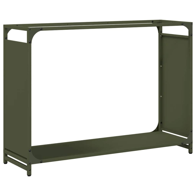 Brennholzregal Olivgrün 90x28x65 cm Kaltgewalzter Stahl
