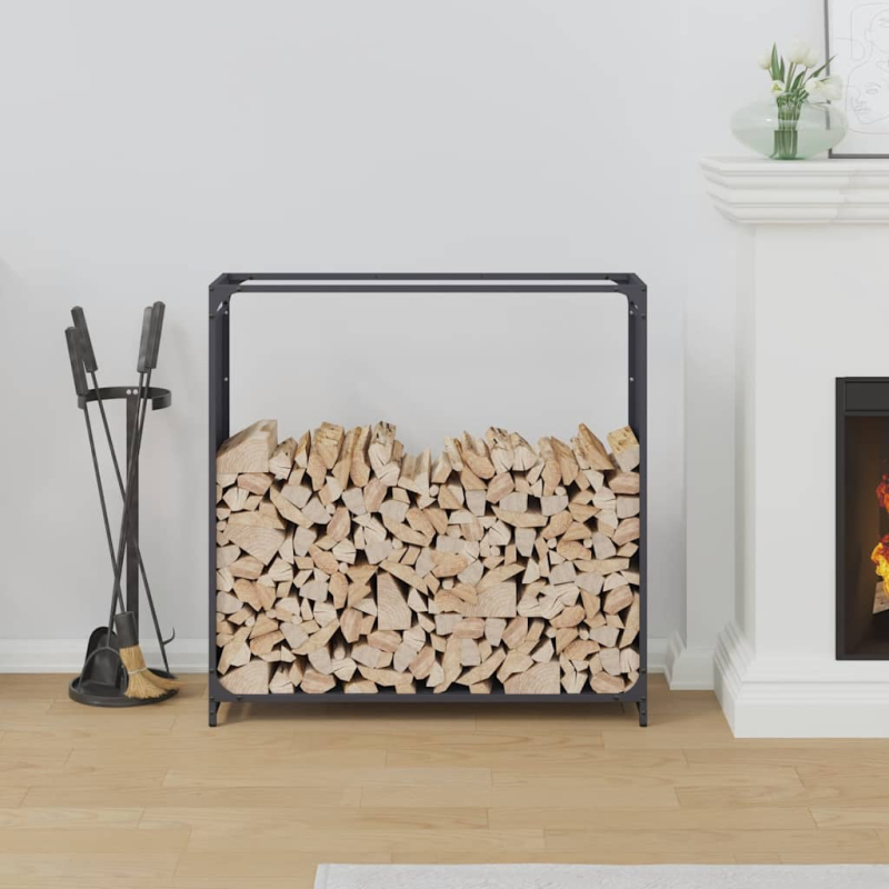 Brennholzregal Anthrazit 90x28x90 cm Kaltgewalzter Stahl