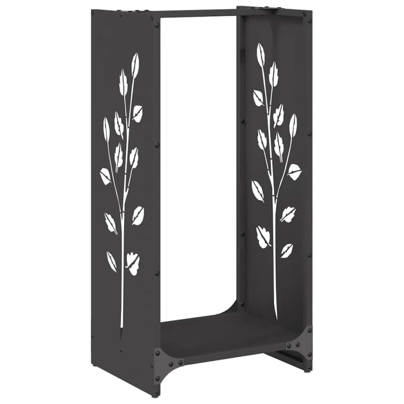 Brennholzregal Schwarz 40x30x80 cm Kaltgewalzter Stahl
