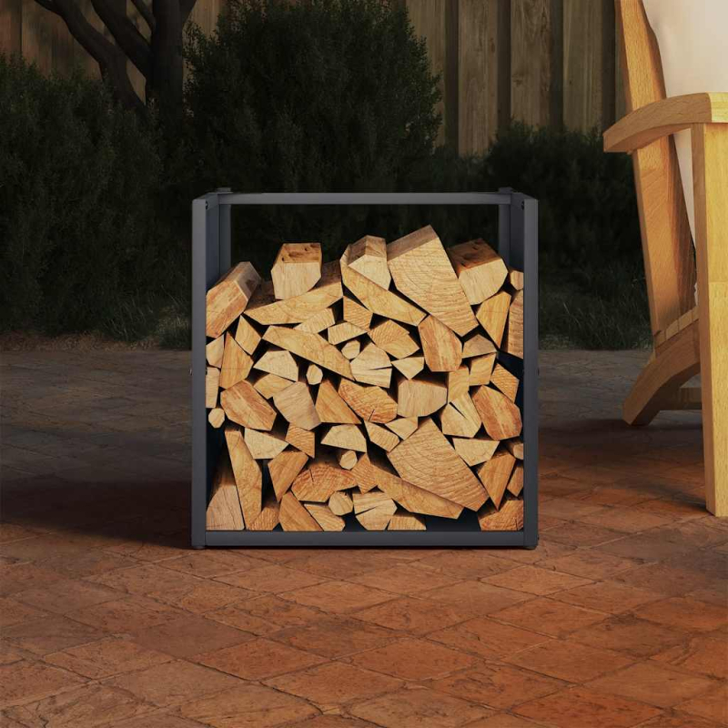 Brennholzregal Anthrazit 40x40x40 cm Kaltgewalzter Stahl