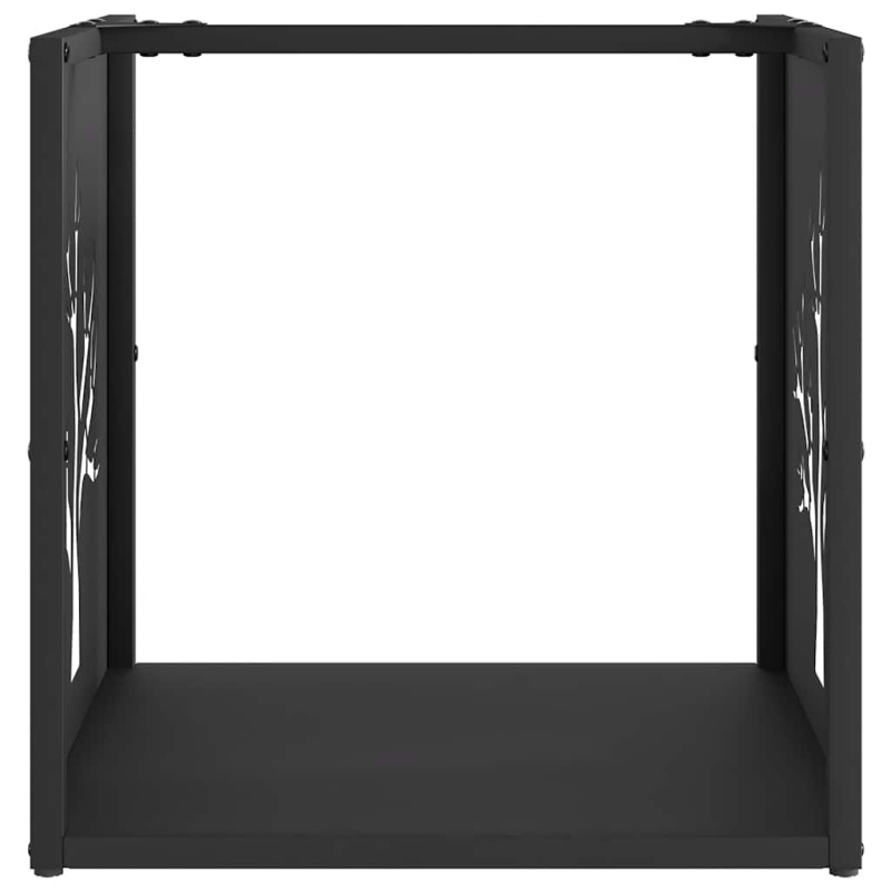 Brennholzregal Schwarz 40x40x40 cm Kaltgewalzter Stahl