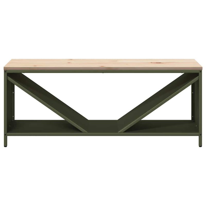 Brennholzregal mit Holzplatte Olivgrün 100,5x35,5x40 cm
