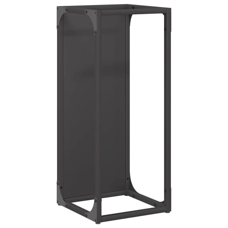 Brennholzregal Schwarz 25x25x60 cm Kaltgewalzter Stahl