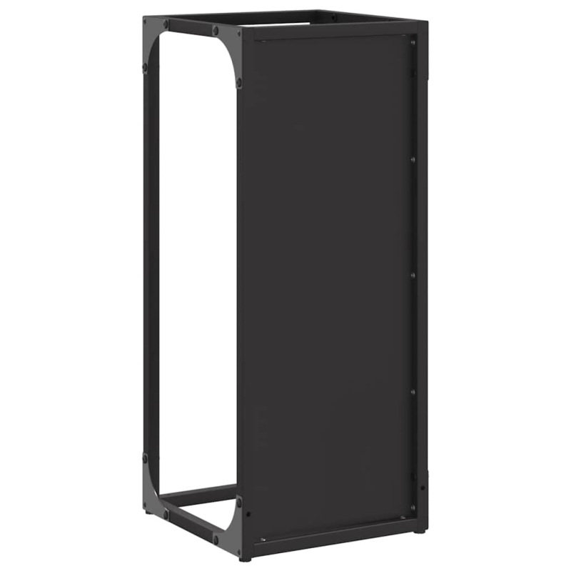 Brennholzregal Schwarz 25x25x60 cm Kaltgewalzter Stahl