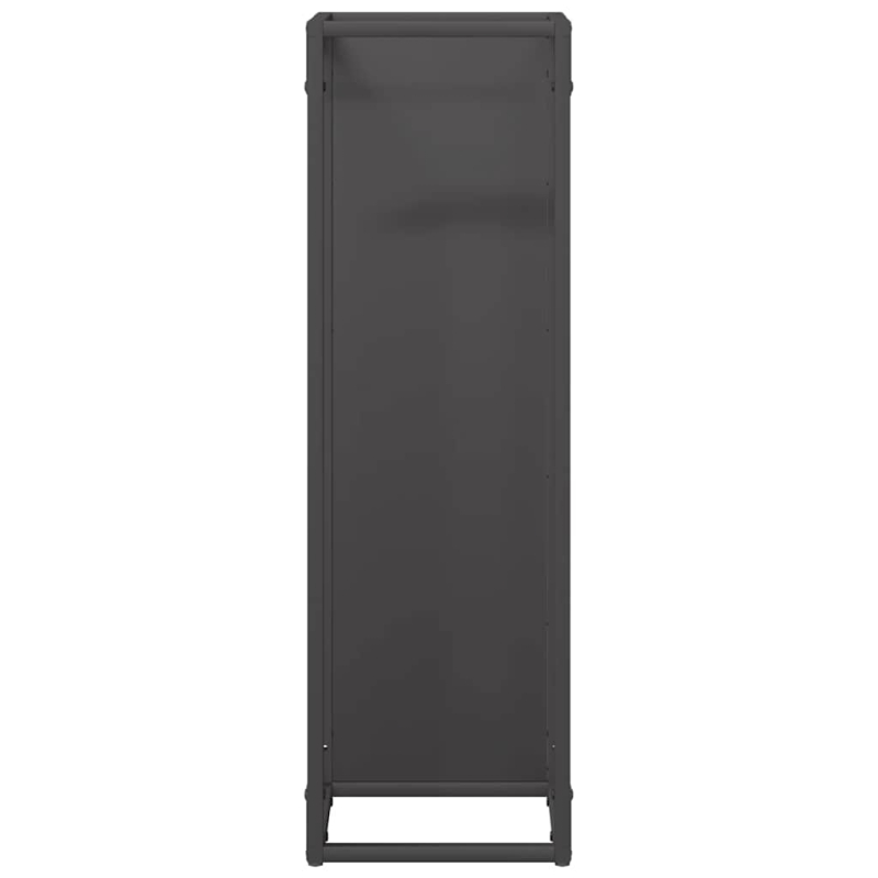 Brennholzregal Schwarz 25x25x80 cm Kaltgewalzter Stahl