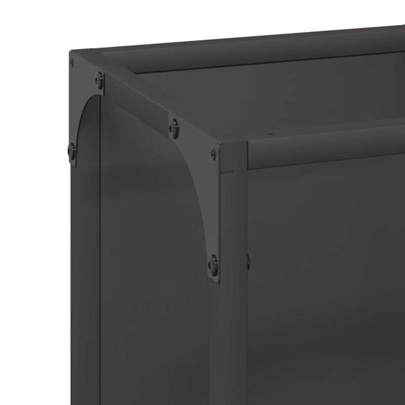 Brennholzregal Schwarz 25x25x80 cm Kaltgewalzter Stahl