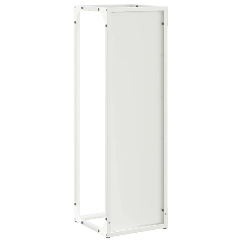 Brennholzregal Weiß 25x25x80 cm Kaltgewalzter Stahl