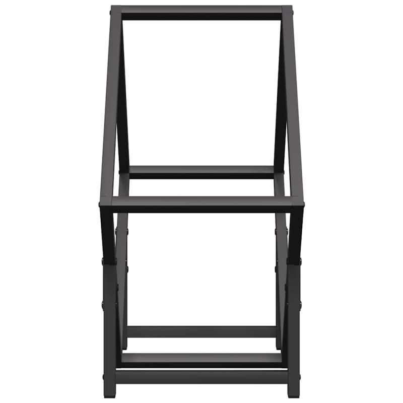 Brennholzregal Schwarz 50x25x50 cm Kaltgewalzter Stahl