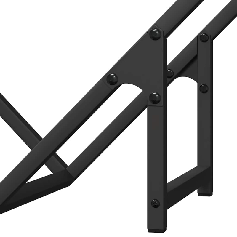 Brennholzregal Schwarz 50x25x50 cm Kaltgewalzter Stahl