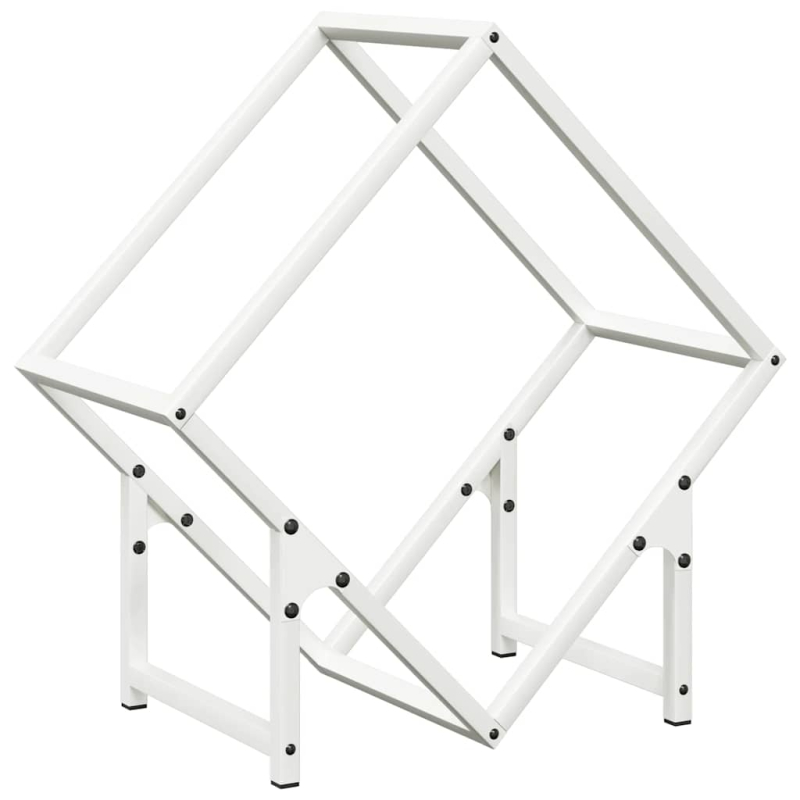 Brennholzregal Weiß 50x25x50 cm Kaltgewalzter Stahl