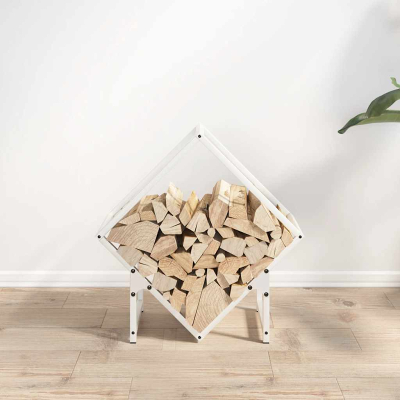 Brennholzregal Weiß 50x25x50 cm Kaltgewalzter Stahl