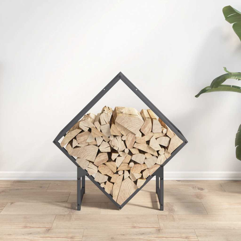 Brennholzregal Anthrazit 60x25x60 cm Kaltgewalzter Stahl