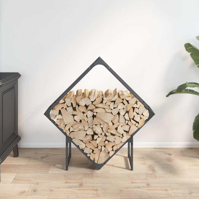 Brennholzregal Anthrazit 80x25x80 cm Kaltgewalzter Stahl
