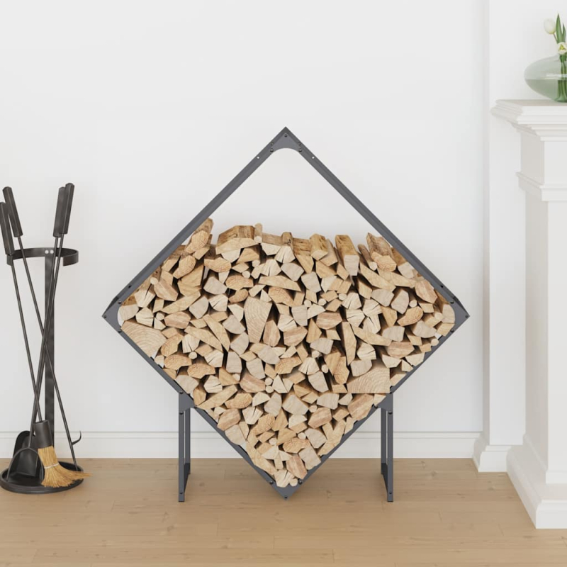 Brennholzregal Anthrazit 100x25x100 cm Kaltgewalzter Stahl