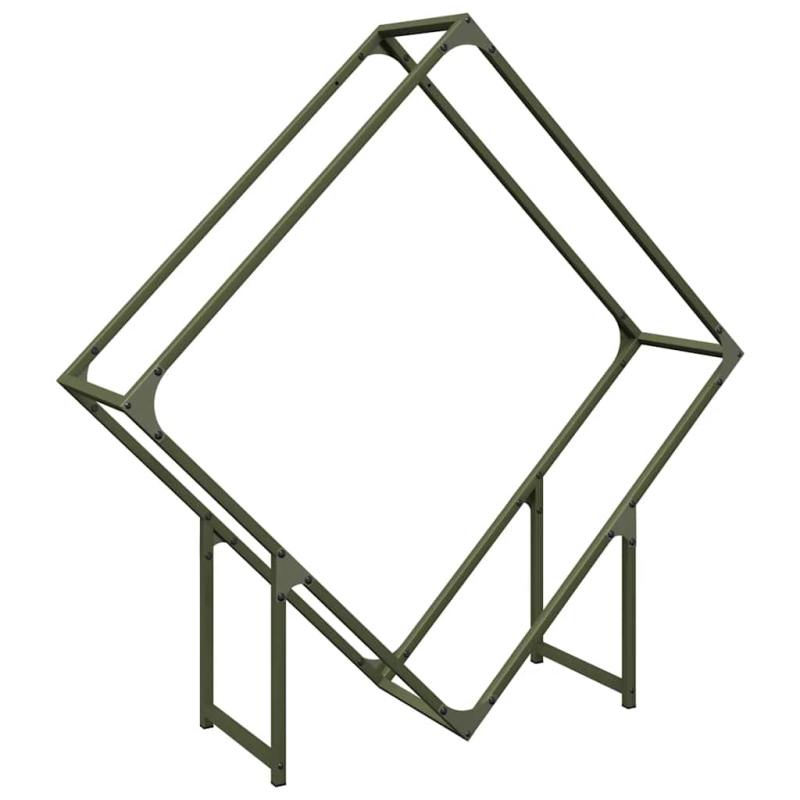 Brennholzregal Olivgrün 100x25x100 cm Kaltgewalzter Stahl
