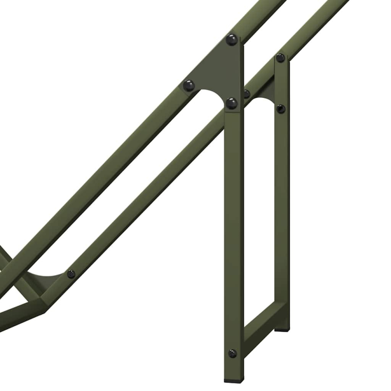 Brennholzregal Olivgrün 100x25x100 cm Kaltgewalzter Stahl