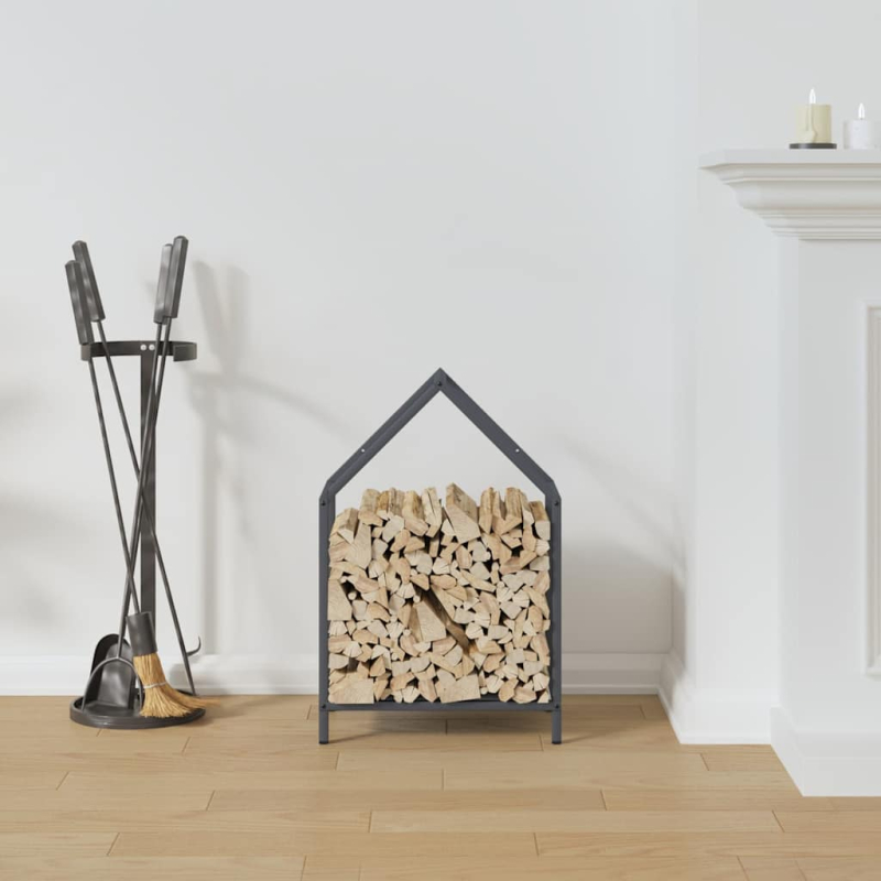 Brennholzregal Anthrazit 40x25x60 cm Kaltgewalzter Stahl