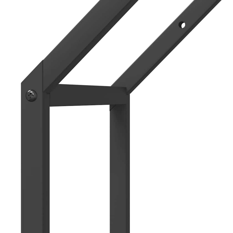 Brennholzregal Schwarz 40x25x90 cm Kaltgewalzter Stahl
