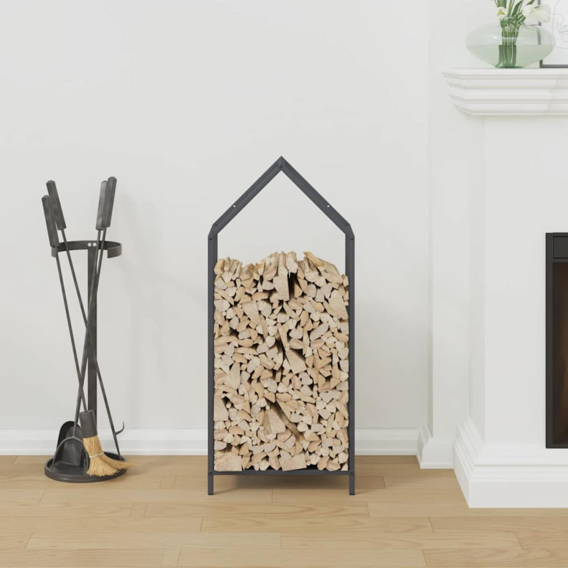 Brennholzregal Anthrazit 40x25x90 cm Kaltgewalzter Stahl