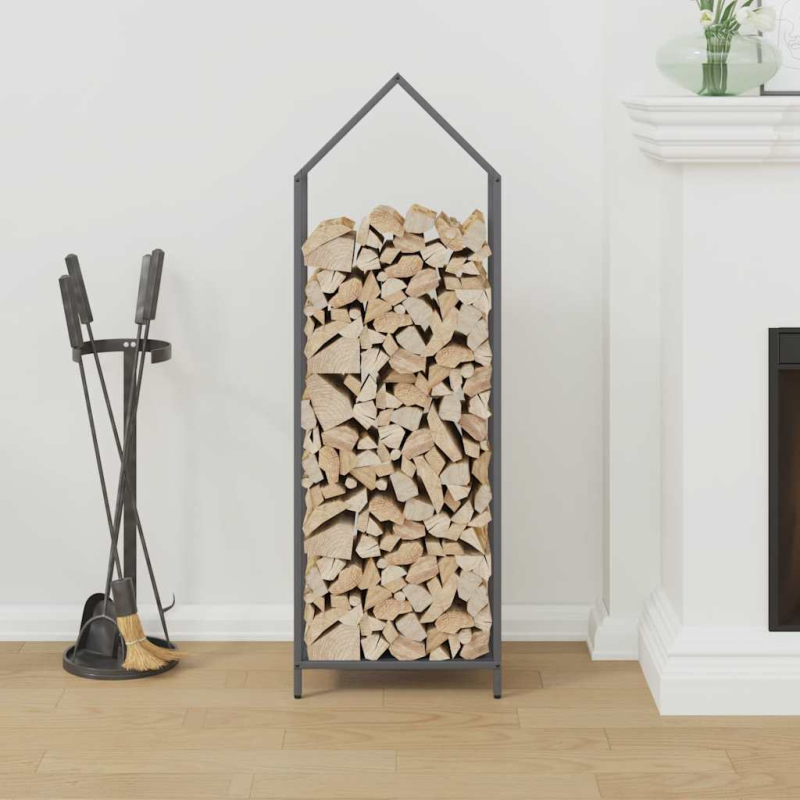 Brennholzregal Anthrazit 40x25x120 cm Kaltgewalzter Stahl