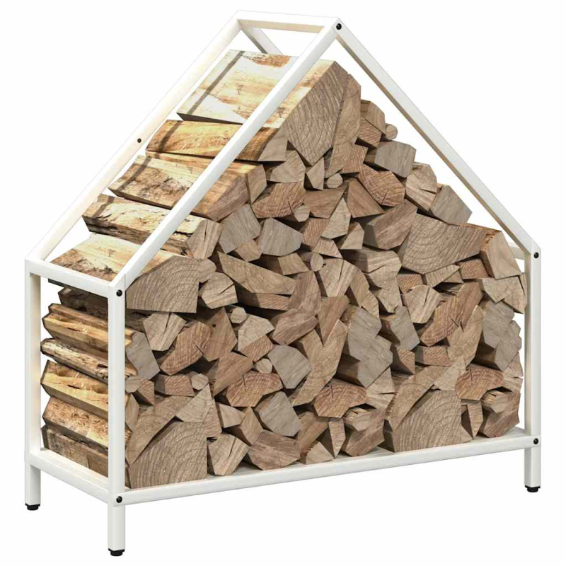 Brennholzregal Weiß 60x25x60 cm Kaltgewalzter Stahl