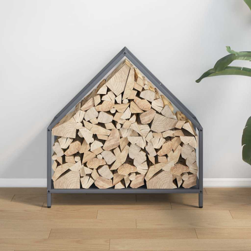 Brennholzregal Anthrazit 60x25x60 cm Kaltgewalzter Stahl