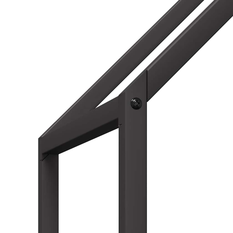 Brennholzregal Schwarz 60x25x90 cm Kaltgewalzter Stahl